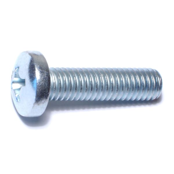 Midwest Fastener 3/18"-16 x 1-1/2 in Phillips Pan Machine Screw, Zinc Plated Steel, 8 PK 77564 - main